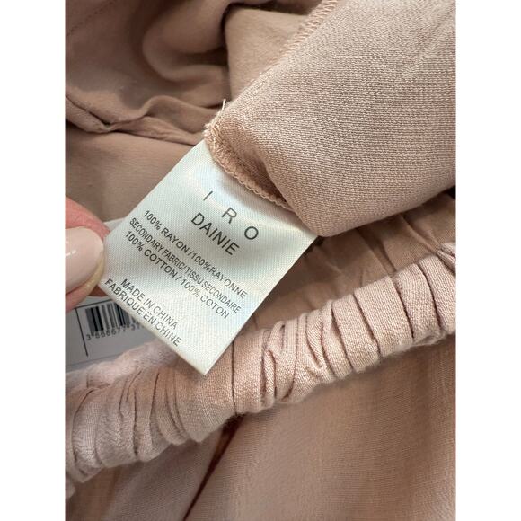 IRO Dainie Crepe High Waisted Pull on Shorts Lace Trim Dusty Rose 40 - Picture 7 of 7